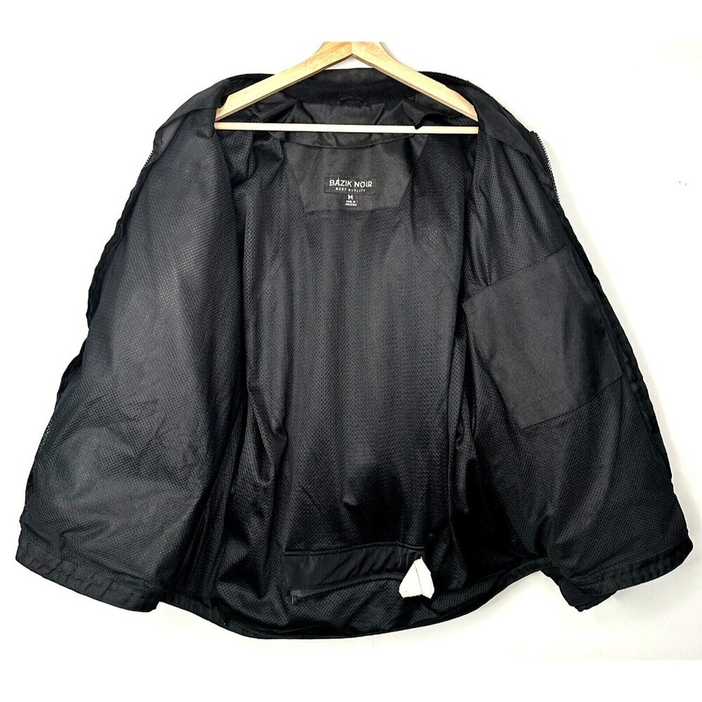 Bazik Noir Mens Moto Riding Jacket MX Scotchlite 3M Reissa Belted Black Size M - Picture 9 of 16
